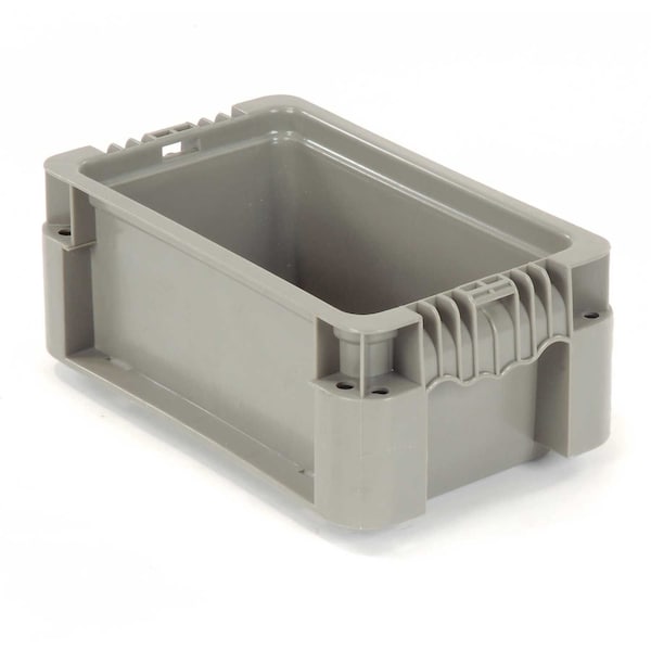 Monoflo International Solid Straight Wall Storage Container, 12 in L x 5 in H, Gray, Polyethylene RSO1207-05 - main